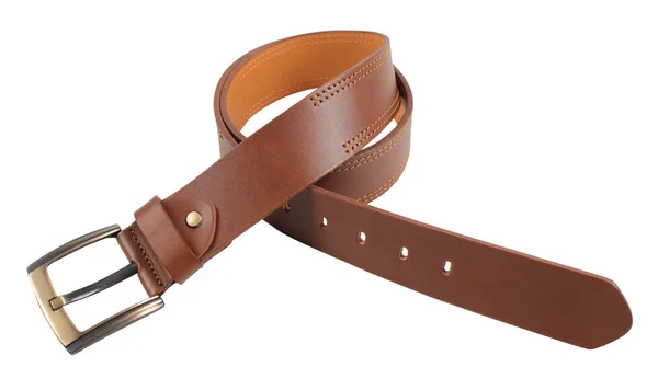 Leather belt in front of a white background — Stock Photo, Image