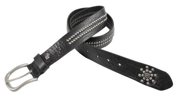 Beyaz arka plan önünde deri kemer