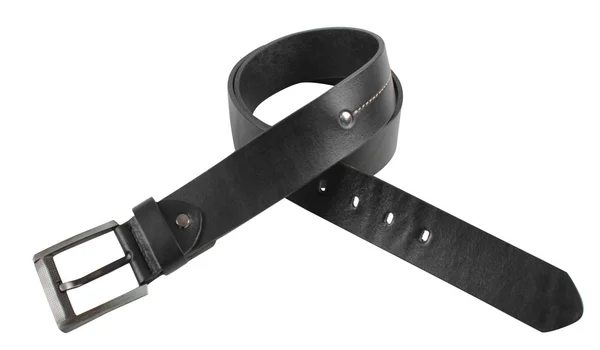 Beyaz arka plan önünde deri kemer