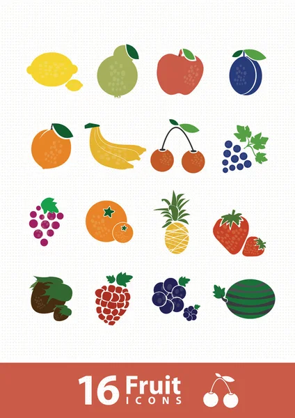 Ensemble d'icônes de fruits — Image vectorielle
