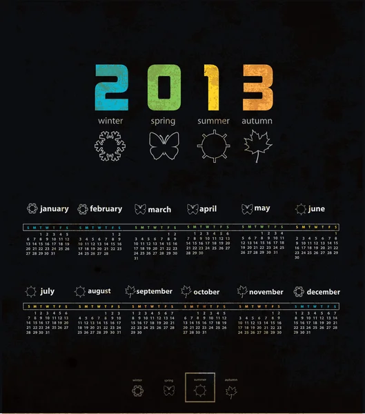 Calendario 2013 — Archivo Imágenes Vectoriales