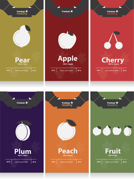 Осенние фруктовые этикетки
