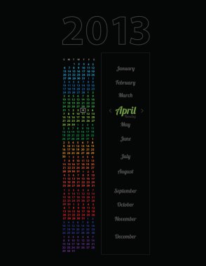 2013 takvim gösteren resim