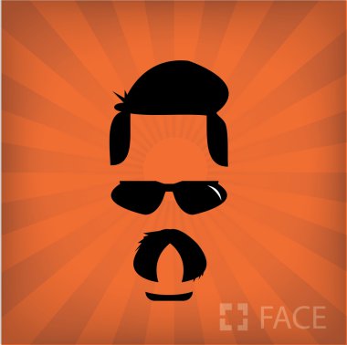 Bıyıklı yüz çizimi