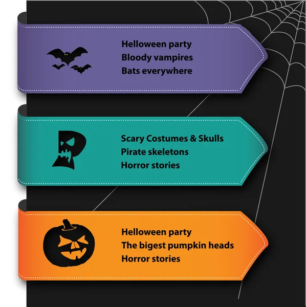 Illustration of halloween banner set — Stock Vector