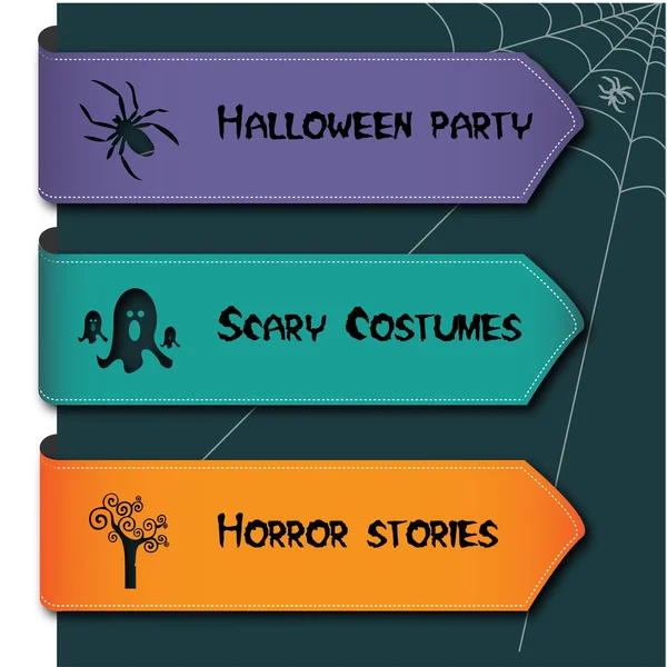 Illustrazione del set di banner di Halloween — Vettoriale Stock