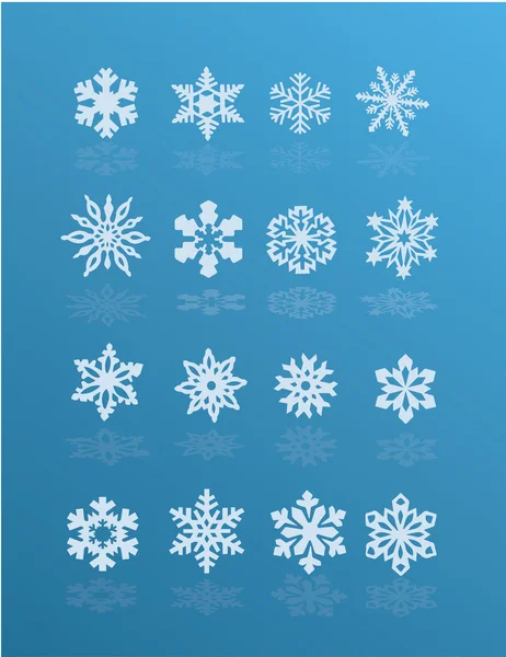 Illustrazione del set invernale fiocco di neve — Vettoriale Stock