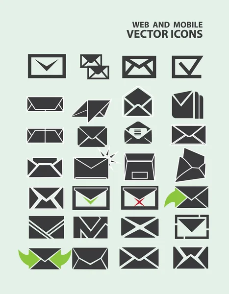 Ilustração do conjunto de ícones de email —  Vetores de Stock