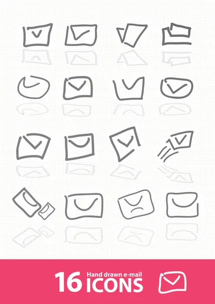 Illustration of Hand-drawn e-mail icons — Stock Vector