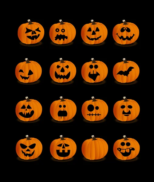 Illustrazione delle zucche di Halloween — Vettoriale Stock