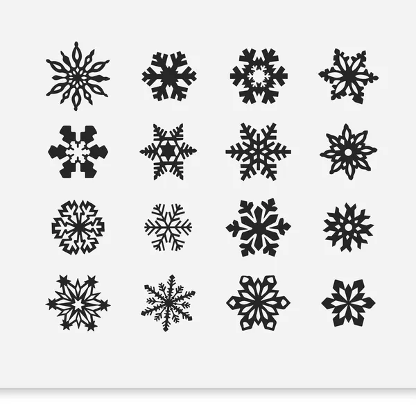 Flocons de neige ensemble d'hiver — Image vectorielle