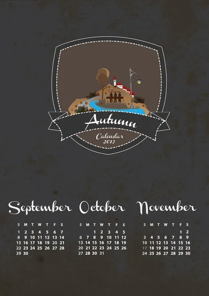 Kalendarz na jesień — Wektor stockowy