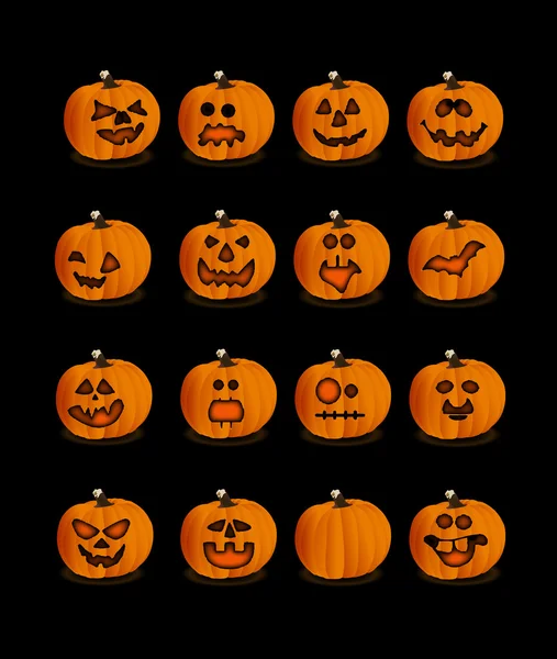 Ilustración de calabazas de Halloween — Vector de stock