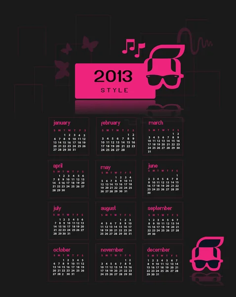 Calendário 2013 — Vetor de Stock