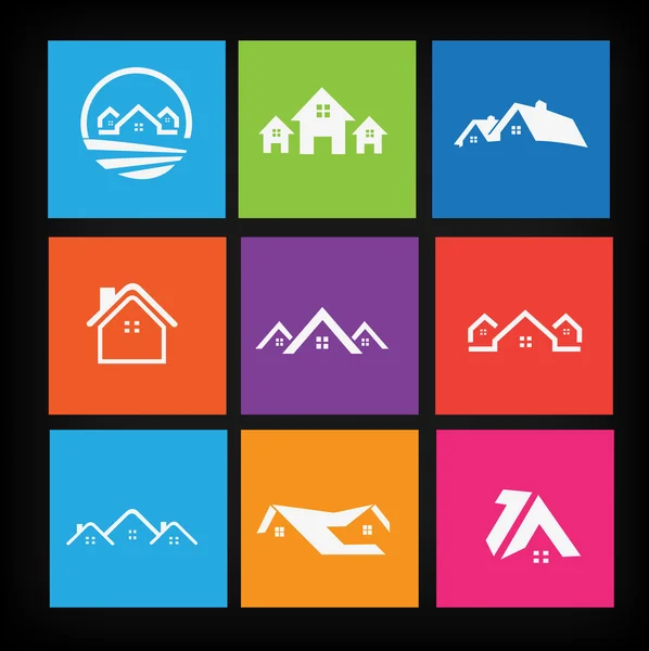 Illustration of Set of house icons — Stock Vector