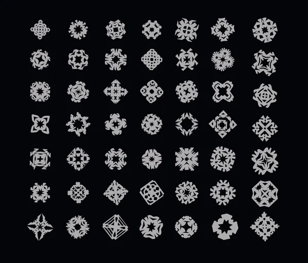Illustration of Snowflakes winter set — Stock Vector