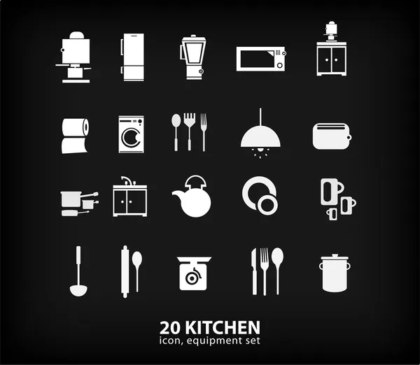 Ilustración del conjunto de equipos de cocina — Vector de stock