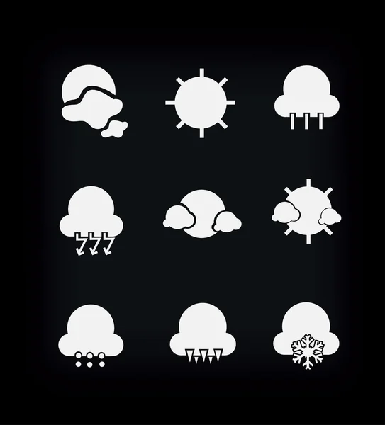 Ilustración del conjunto de iconos meteorológicos — Archivo Imágenes Vectoriales