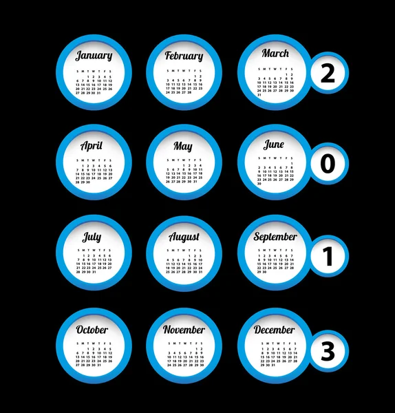 Иллюстрация календаря 2013 года — стоковый вектор