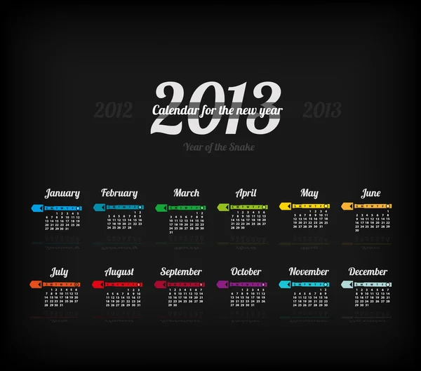 Illustrasjon av 2013-kalenderen – stockvektor