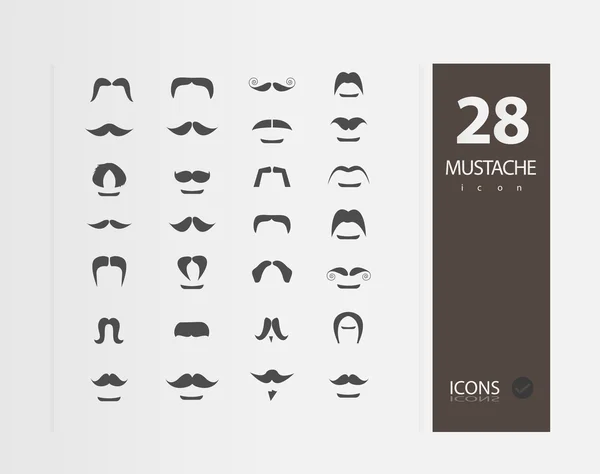 Iconos de bigotes — Archivo Imágenes Vectoriales