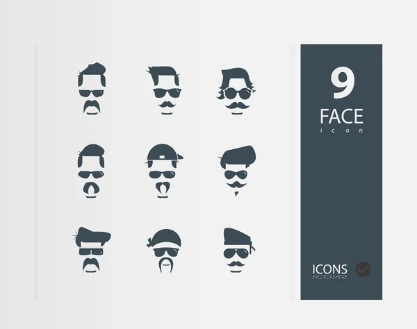 Visage avec des moustaches — Image vectorielle