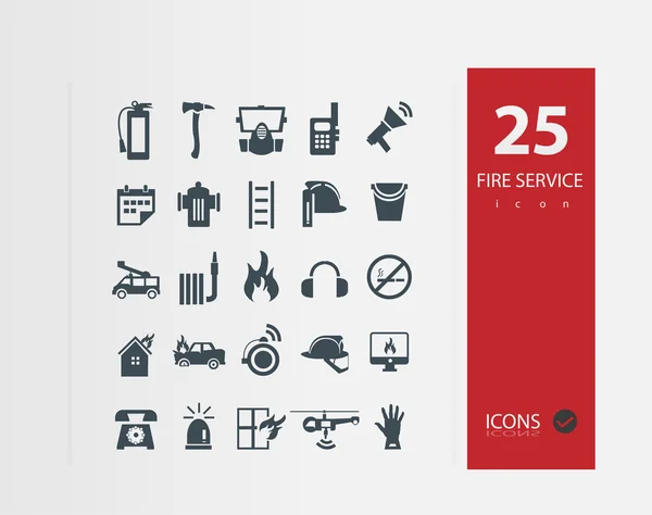 Fire services icons — Stock Vector