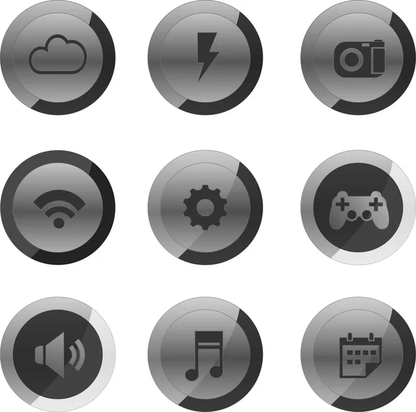 Ilustración del conjunto de iconos móviles — Vector de stock