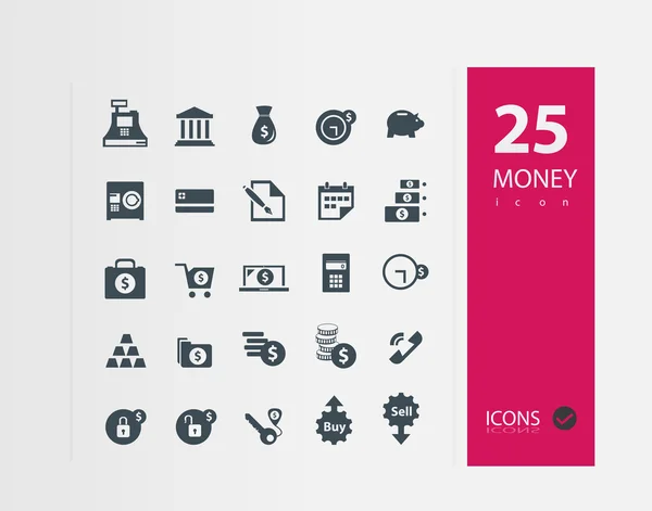 Illustratie van Financiën en bankwezen icons set — Wektor stockowy