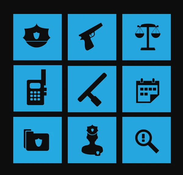 Abbildung des Polizei-Symbolsets — Stockvektor