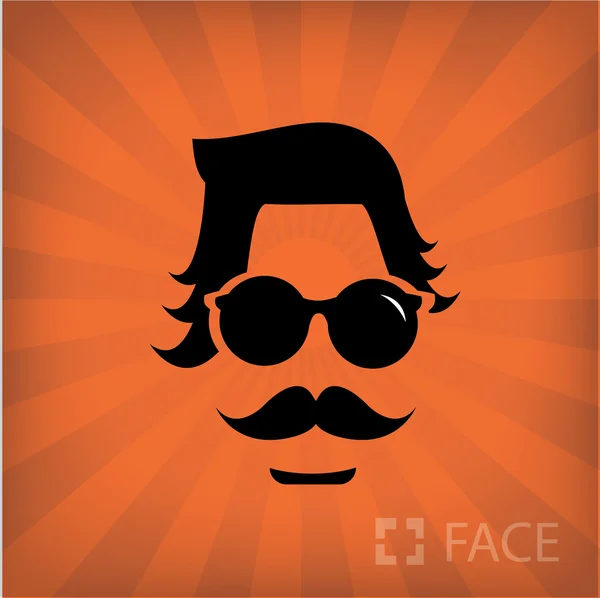 Illustration of face with mustaches — Stock Vector