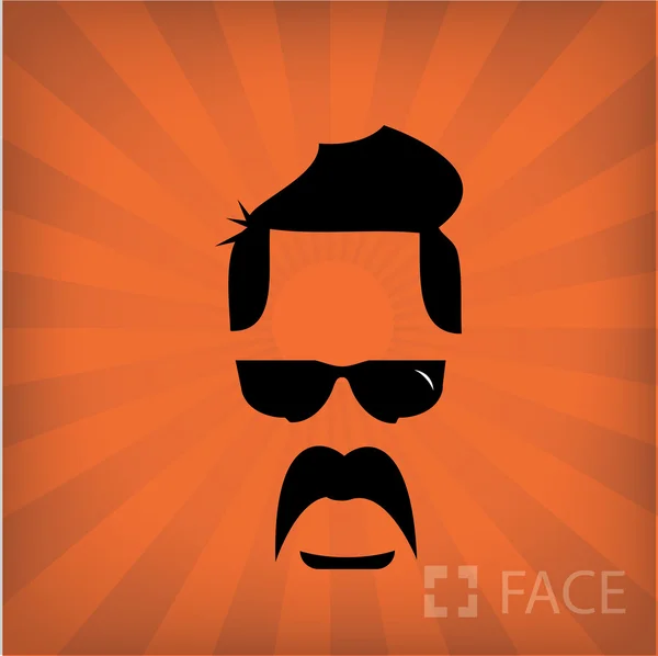 胡子的脸的插图 — 图库矢量图片