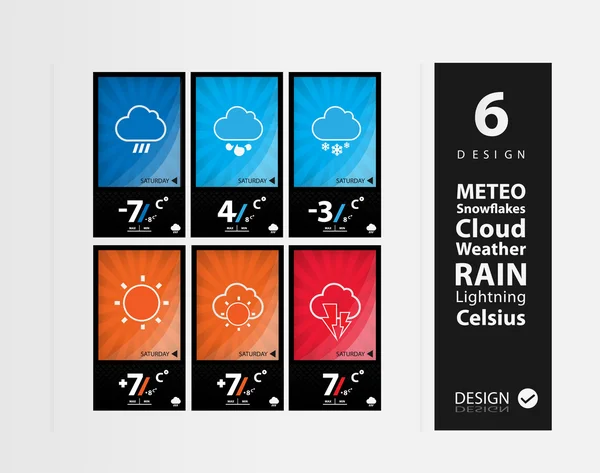 Illustration des icônes du Web météo — Image vectorielle