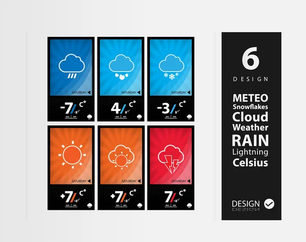 Illustrazione delle icone web meteo — Vettoriale Stock