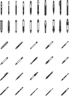 topu kalem ve kurşun kalem çizimi ayarla