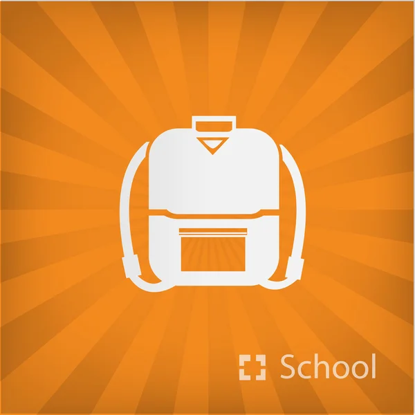Ilustración del icono de la mochila escolar — Vector de stock