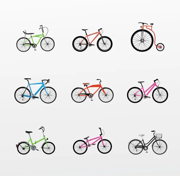 Illustratie van fietsen set — Stockvector