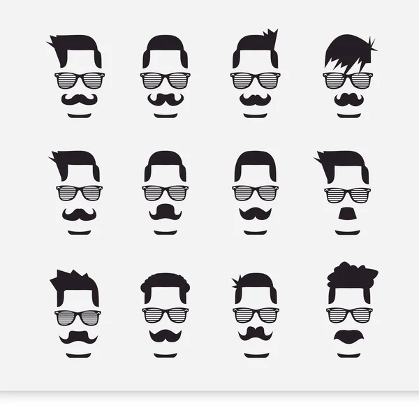 Rosto com bigodes (hipster ) —  Vetores de Stock