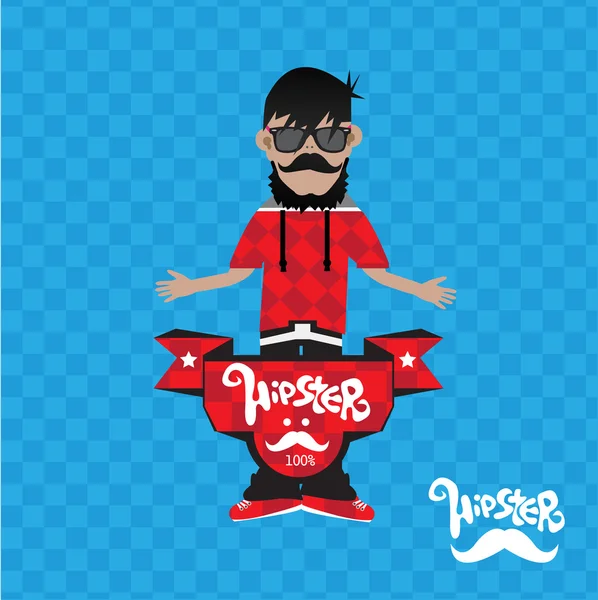 Ilustración del hombre hipster — Vector de stock