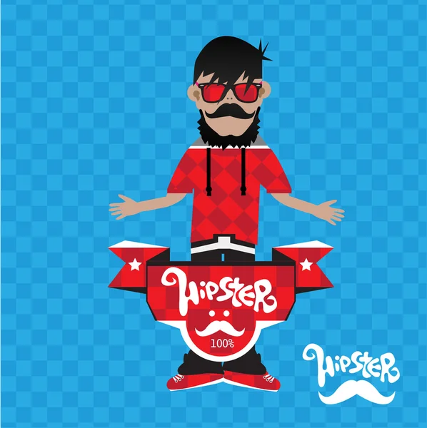 Illustration av hipster man — Stock vektor