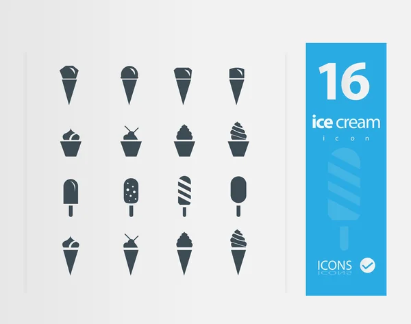 冰激淋图标集的插图 — 图库矢量图片