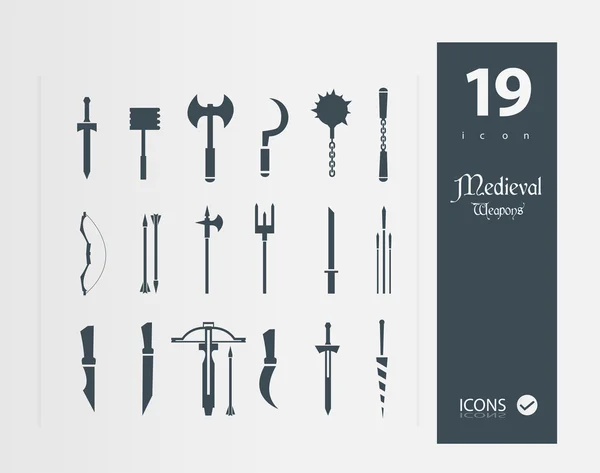 Icônes d'armes médiévales — Image vectorielle