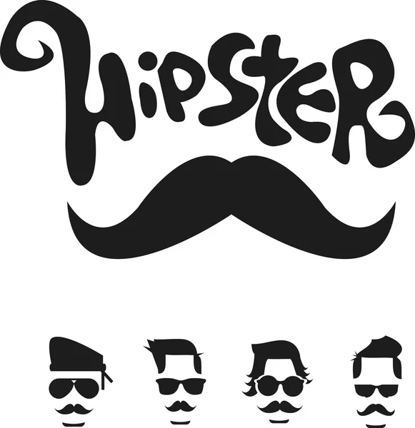 Bigotes Hipster — Vector de stock