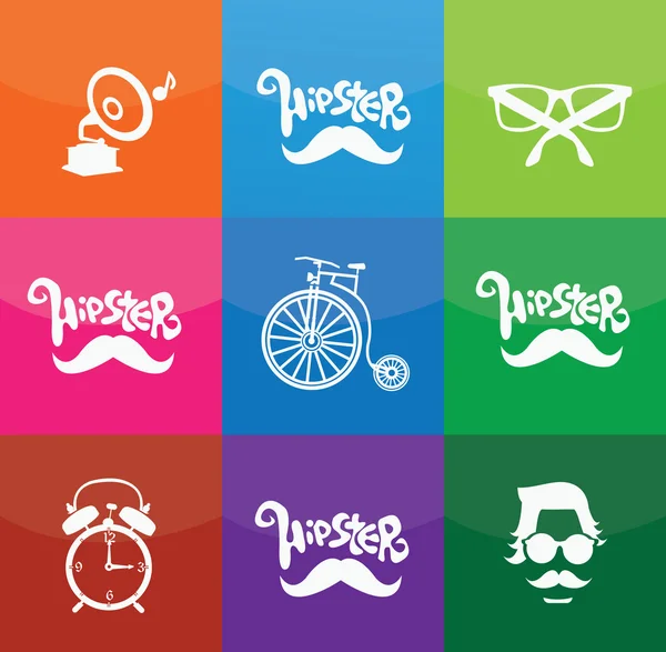 HIPSTER Icons — Stock Vector