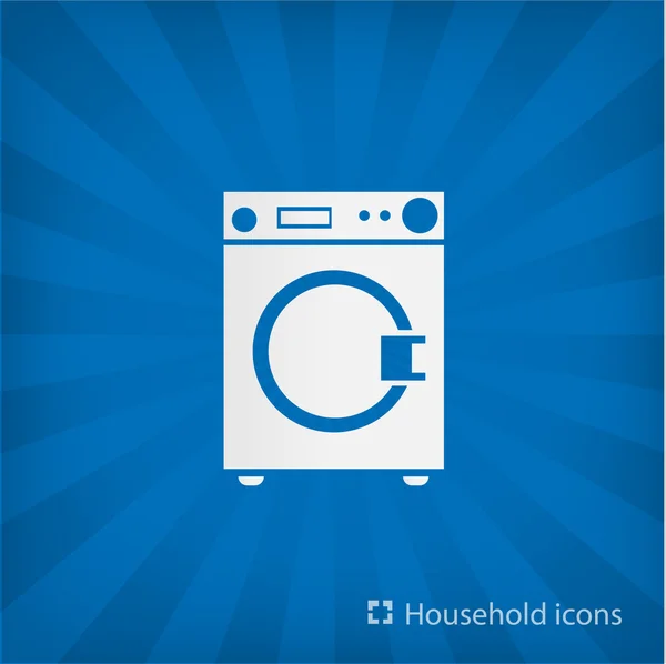 Ilustração de máquina de lavar ícone — Vetor de Stock