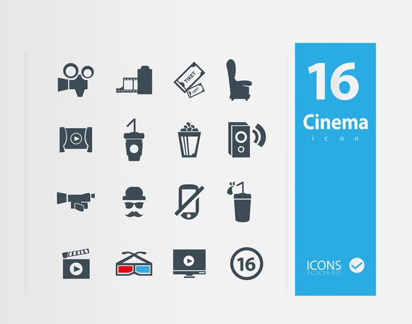 Iconos de cine — Vector de stock