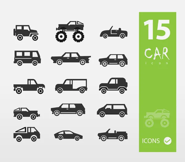 Illustration des icônes de voiture — Image vectorielle