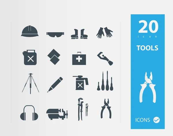 Illustration of Working tools icon set — Stock Vector
