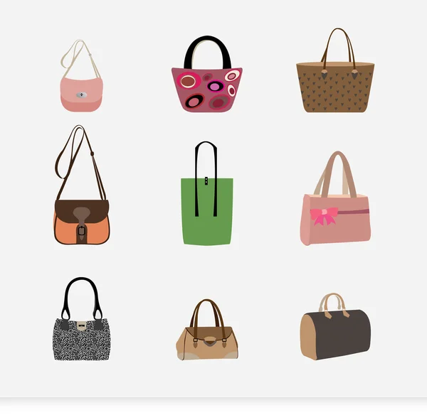 Illustration of Bags icon set — Stock Vector