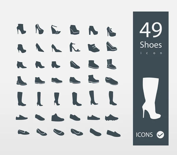 Illustratie van schoenen icons set — Stockvector